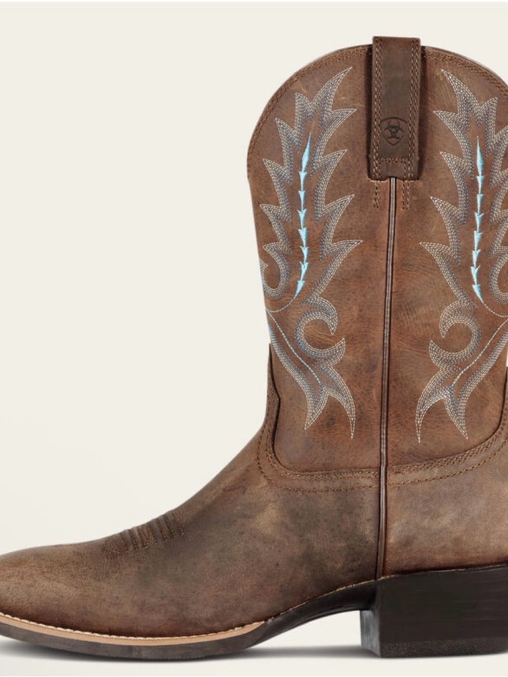 Ariat Men’s- Brown/Blue Sport Outfitter Wide Square Toe Cowboy Boot Size- 12EE